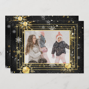 Cartes Pour Fêtes Annuelles Photo Snowflakes Modern Holiday Card