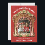 Cartes Pour Fêtes Annuelles Photo Sweet Gingerbread<br><div class="desc">Cette carte photo de Noël amusante dispose d'un cadre photo en pain d'épices généré par IA qui est parfait pour mettre en valeur votre photo de vacances préférée. Il y a un arrière - plan rayé rouge sur rouge. Il y a un type incurvé qui dit "Souhaits de Noël doux"...</div>