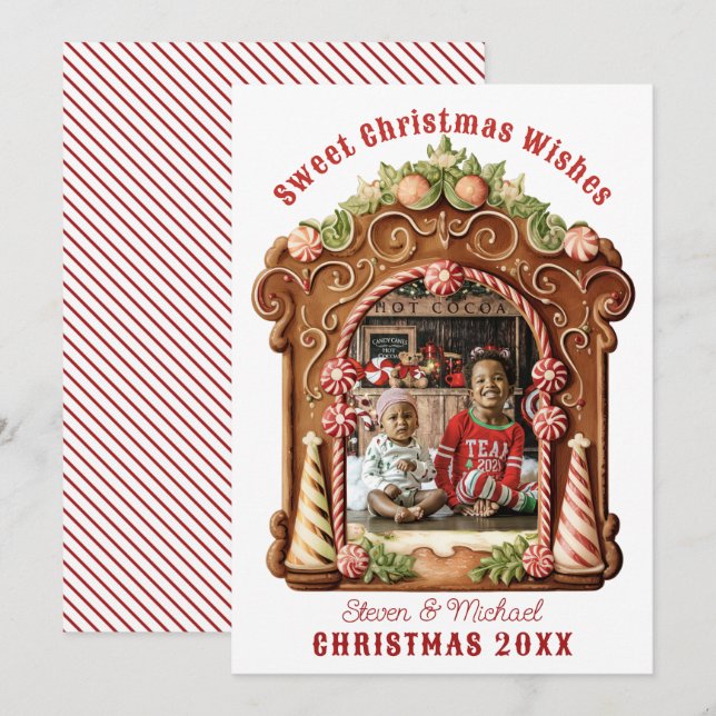 Cartes Pour Fêtes Annuelles Photo Sweet Gingerbread (Devant / Derrière)
