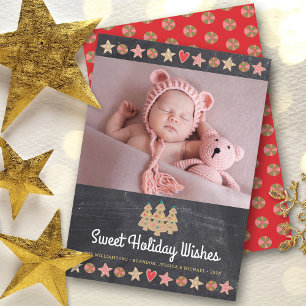 Cartes Pour Fêtes Annuelles Photo Tableau Craie Biscuits au Gingembre Vœux Suc