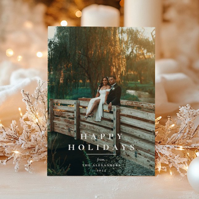 Cartes Pour Fêtes Annuelles Photo Tan Plaid Motif (Créateur téléchargé)