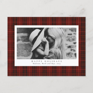Cartes Pour Fêtes Annuelles Photo Tartan Red Plaid