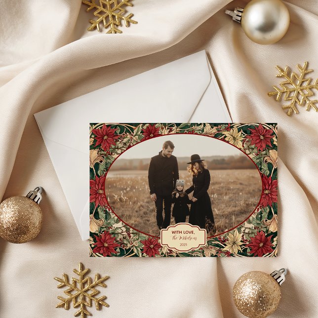 Cartes Pour Fêtes Annuelles Photo Timeless Poinsettia Holiday (Créateur téléchargé)