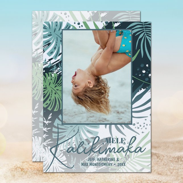 Cartes Pour Fêtes Annuelles Photo tropical de Mele Kalikimaka (Créateur téléchargé)