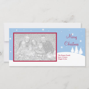 Cartes Pour Fêtes Annuelles Photo unique bonjour de Noël bleu neigeux