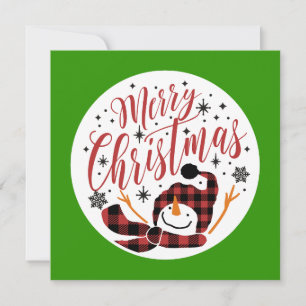 Cartes Pour Fêtes Annuelles Photo unique de Noël du joyeux bonhomme de neige p