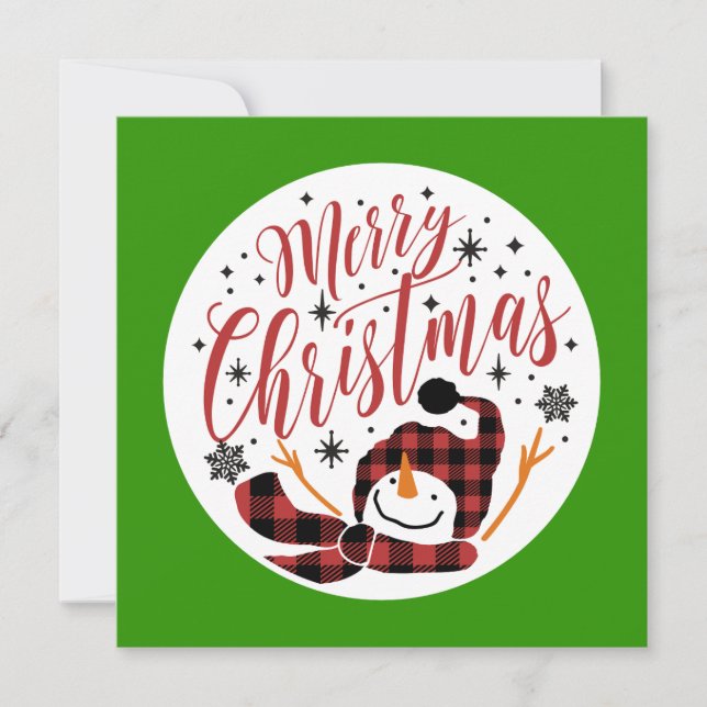 Cartes Pour Fêtes Annuelles Photo unique de Noël du joyeux bonhomme de neige p (Devant)