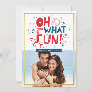 Cartes Pour Fêtes Annuelles PHOTO VACANCES TYPOGRAPHIE cool fête oh quel plais