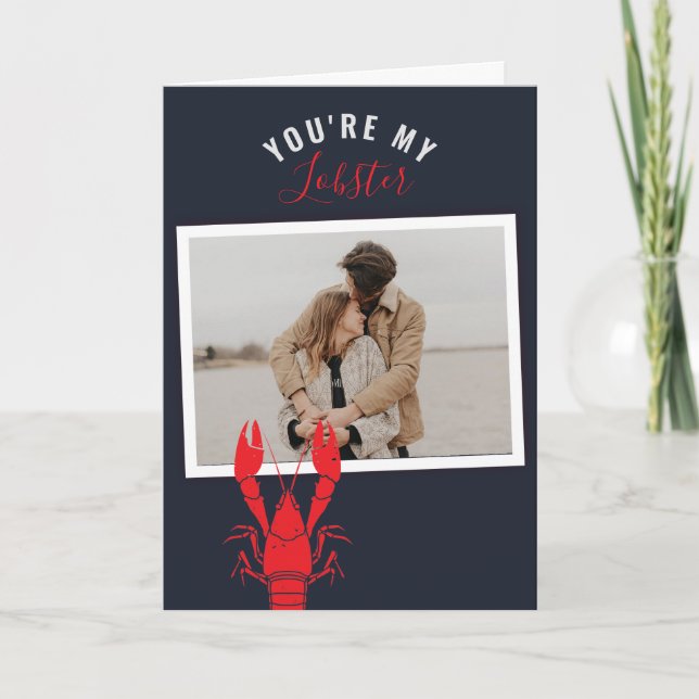 Cartes Pour Fêtes Annuelles Photo Valentine's Day Homard Seafood Gag Custom (Devant)