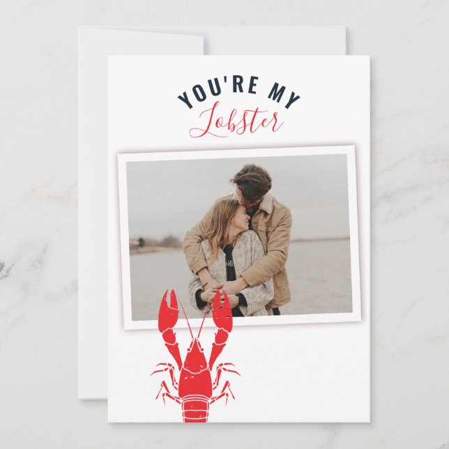 Cartes Pour Fêtes Annuelles Photo Valentine's Day Homard Seafood Gag Custom (Devant)