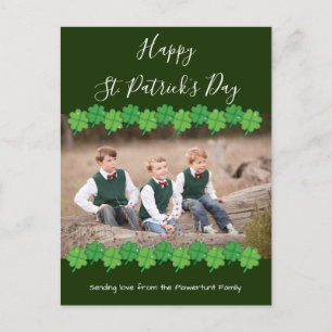 Cartes Pour Fêtes Annuelles Photo verte du Shamrock de la Saint-Patrick