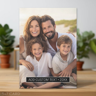 Cartes Pour Fêtes Annuelles Photo verticale avec bloc de couleur noire pour le