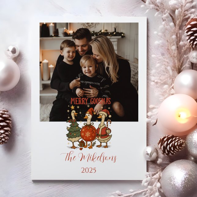 Cartes Pour Fêtes Annuelles Photo Vintage Goose Christmas (Créateur téléchargé)