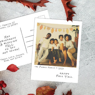 Cartes Pour Fêtes Annuelles Photo vintage Instantanée - Foil Fall Leaves Garla