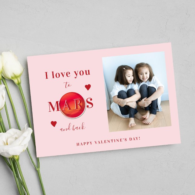 Cartes Pour Fêtes Annuelles Photo Vous aimez Mars jolie Saint Valentin rose (Créateur téléchargé)