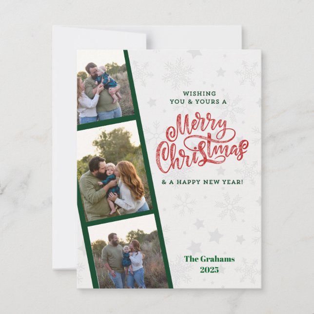 Cartes Pour Fêtes Annuelles PhotoBooth, Polaroid-Strip Style Christmas Holiday (Devant)