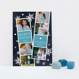 Cartes Pour Fêtes Annuelles Photobooth Snowy Hanoukka Photo Collage