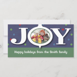 Cartes Pour Fêtes Annuelles Photocard de bleu de joie de vacances