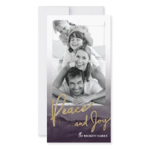 Photocard de Noël - Aquarelles Paix et joie