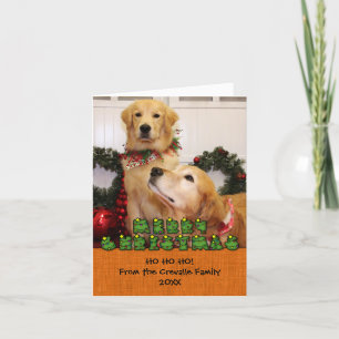 Cartes Pour Fêtes Annuelles Photocarte de Noël Golden Retrivers