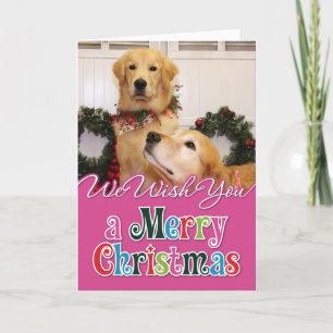 Cartes Pour Fêtes Annuelles Photocarte de Noël Golden Retrivers