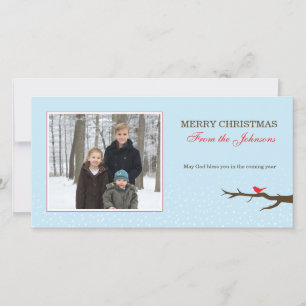 Cartes Pour Fêtes Annuelles Photocarte de Noël Oiseau de neige
