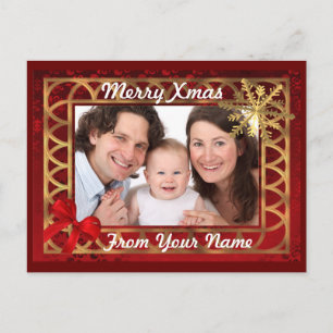 Cartes Pour Fêtes Annuelles Photocarte de Noël rouge et or