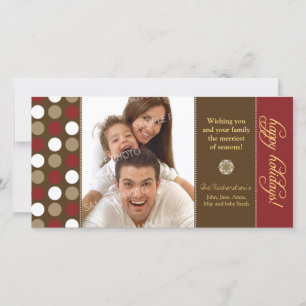 Cartes Pour Fêtes Annuelles Photocarte de vacances À petits pois au chocolat (