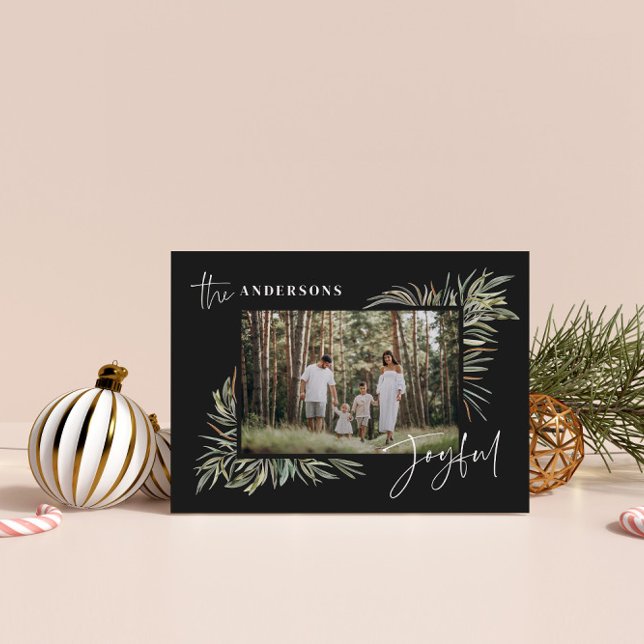 Cartes Pour Fêtes Annuelles Photographie botanique noire et élégante (Créateur téléchargé)