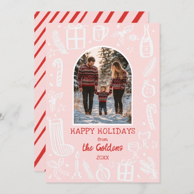 Cartes Pour Fêtes Annuelles Photographie d'arche personnalisée de Noël mignon (Devant / Derrière)