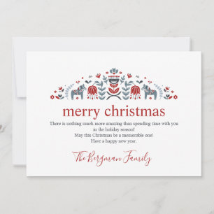 Cartes Pour Fêtes Annuelles Photographie de Cheval Dala d'Art Populaire Scandi