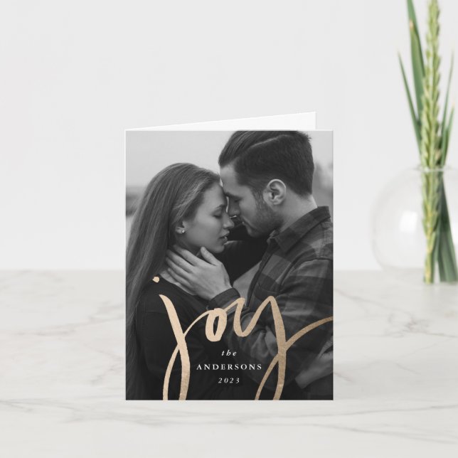 Cartes Pour Fêtes Annuelles Photographie de la marionnette moderne Faux Gold F (Devant)