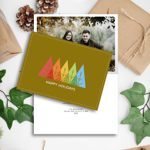 Cartes Pour Fêtes Annuelles Photographie de Noël, couleur géométrique moderne