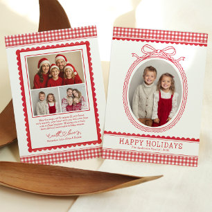 Cartes Pour Fêtes Annuelles Photographie de Noël de style ferme avec nœud en g