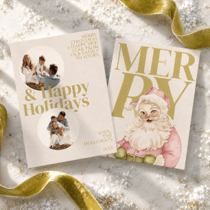 Cartes Pour Fêtes Annuelles Photographie de Père Noël avec typographie Prépa C