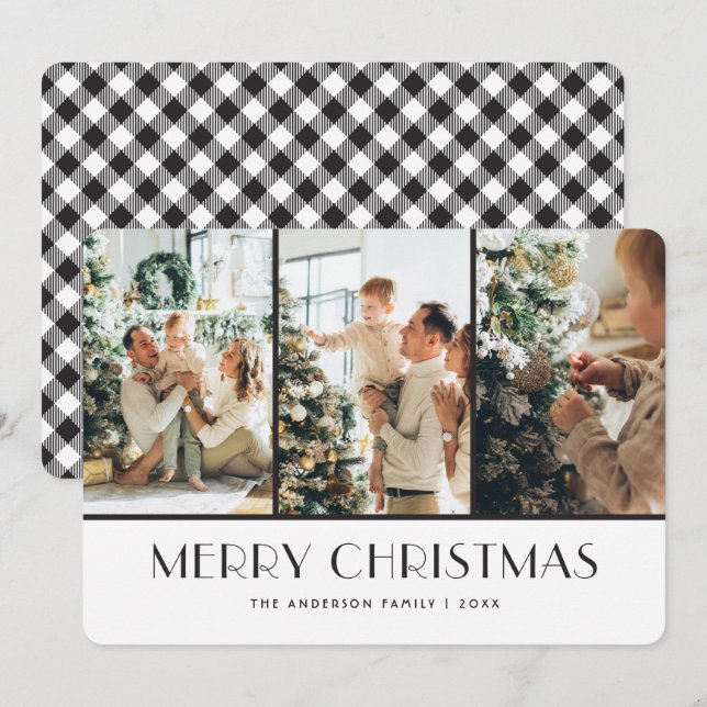 Cartes Pour Fêtes Annuelles Photographie de plongée de buffle noir et blanc No (Devant / Derrière)