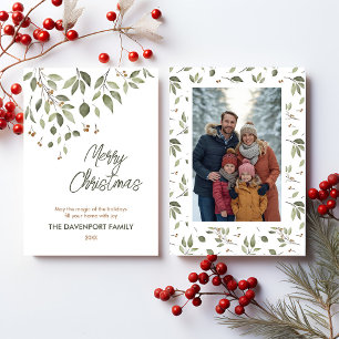 Cartes Pour Fêtes Annuelles Photographie de verdure hivernale élégante avec ba