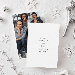 Cartes Pour Fêtes Annuelles Photographie d'entreprise noir et blanc de typogra