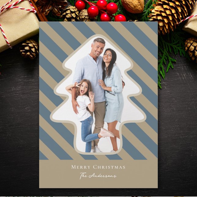 Cartes Pour Fêtes Annuelles Photographie en forme de pin blanc Joyeux Noël (Créateur téléchargé)