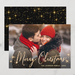 Cartes Pour Fêtes Annuelles Photographie moderne de Noël doré