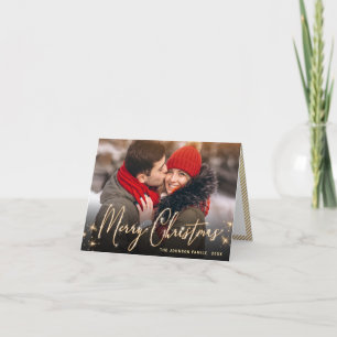 Cartes Pour Fêtes Annuelles Photographie moderne de Noël doré