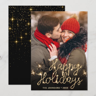 Cartes Pour Fêtes Annuelles Photographie moderne de Noël doré