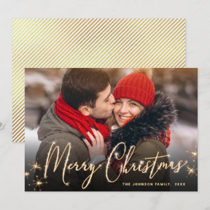 Cartes Pour Fêtes Annuelles Photographie moderne de Noël doré