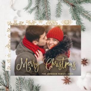 Cartes Pour Fêtes Annuelles Photographie moderne de Noël doré