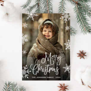 Cartes Pour Fêtes Annuelles Photographie moderne de Noël Joyeux Code QR