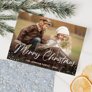 Cartes Pour Fêtes Annuelles Photographie moderne de Noël Joyeux voeux