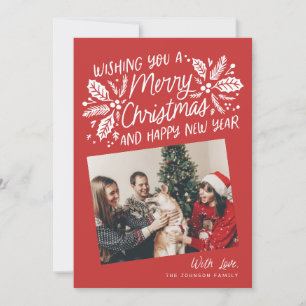 Cartes Pour Fêtes Annuelles Photographie Vintage rouge avec tuiles