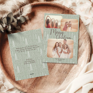 Cartes Pour Fêtes Annuelles Photos boho tendance moderne Joyeux arbres de Noël
