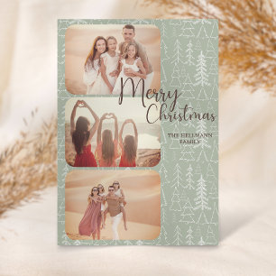 Cartes Pour Fêtes Annuelles Photos boho tendance moderne Joyeux arbres de Noël