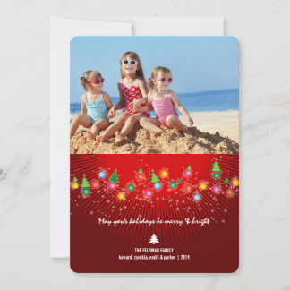 Cartes Pour Fêtes Annuelles Photos colorées brillant d'arbre de Noël